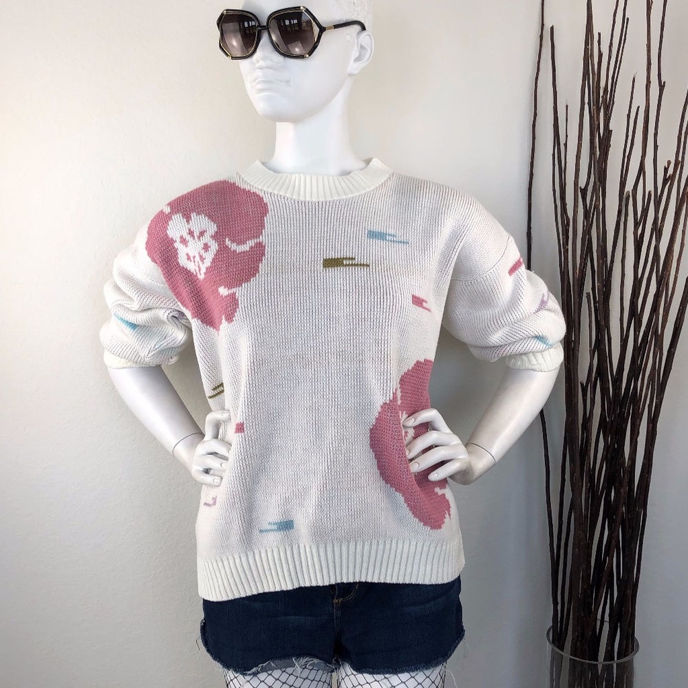Vintage Abstract Floral Sweater